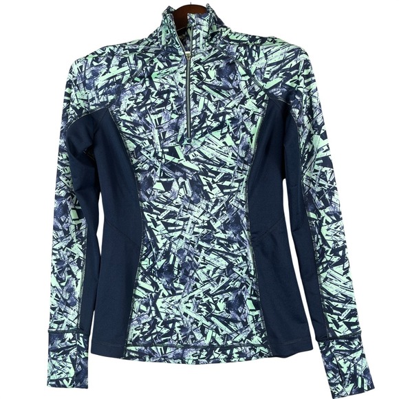 tek gear Tops - Tek Gear Womens XS DryTek 1/4 Zip Athletic Pullover Navy Mint Running Training